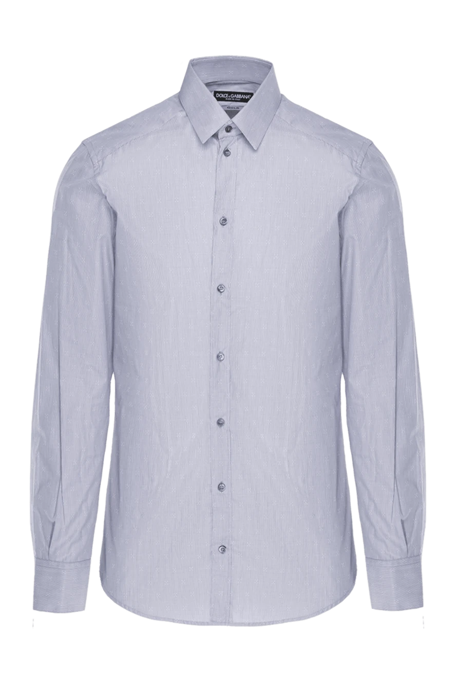 Dolce & Gabbana чоловіча синя бавовняна сорочка 115123 - фото 1