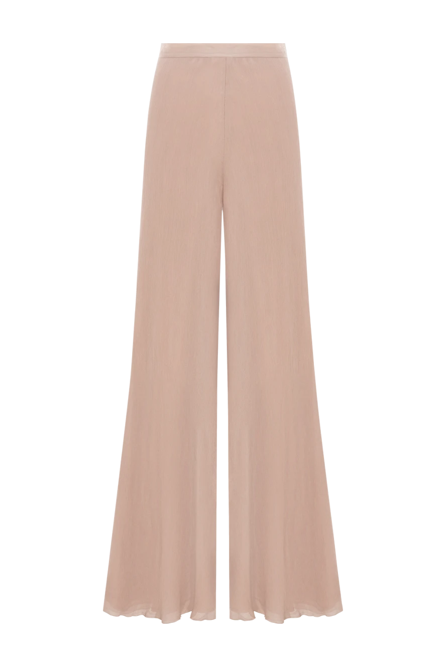 Ermanno Scervino жіночі штани шовкові вільного крою бежеві 130521 - фото 1