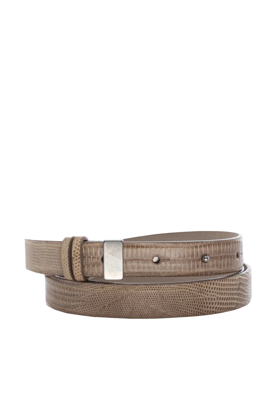 Brown leather belt for women