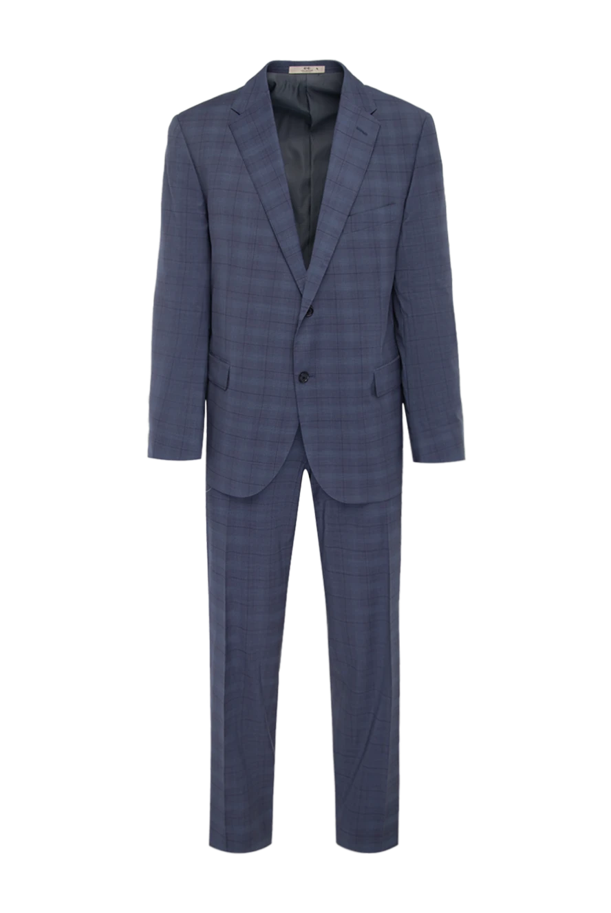 Corneliani костюм шерстяной синий в клетку мужской 131863 - фото 1
