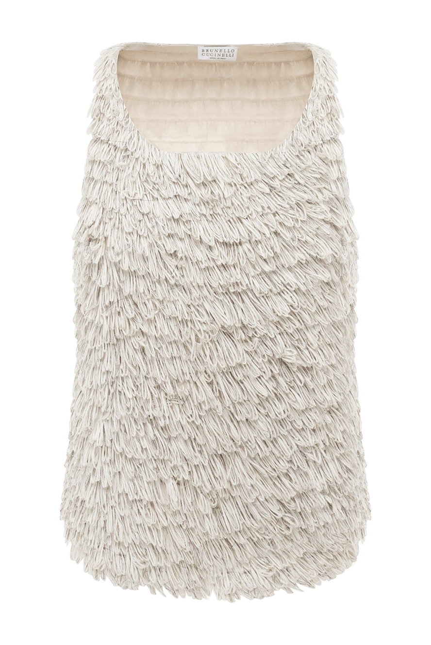 Brunello Cucinelli beige silk and elastane top for women 132570 - photo 1