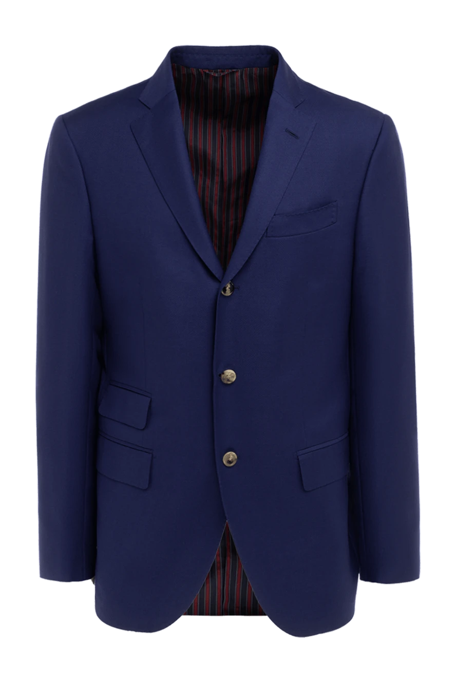 Sartoria Latorre пиджак строгий шерсть синий трехпуговичный с верхним карманом 133254 - фото 1