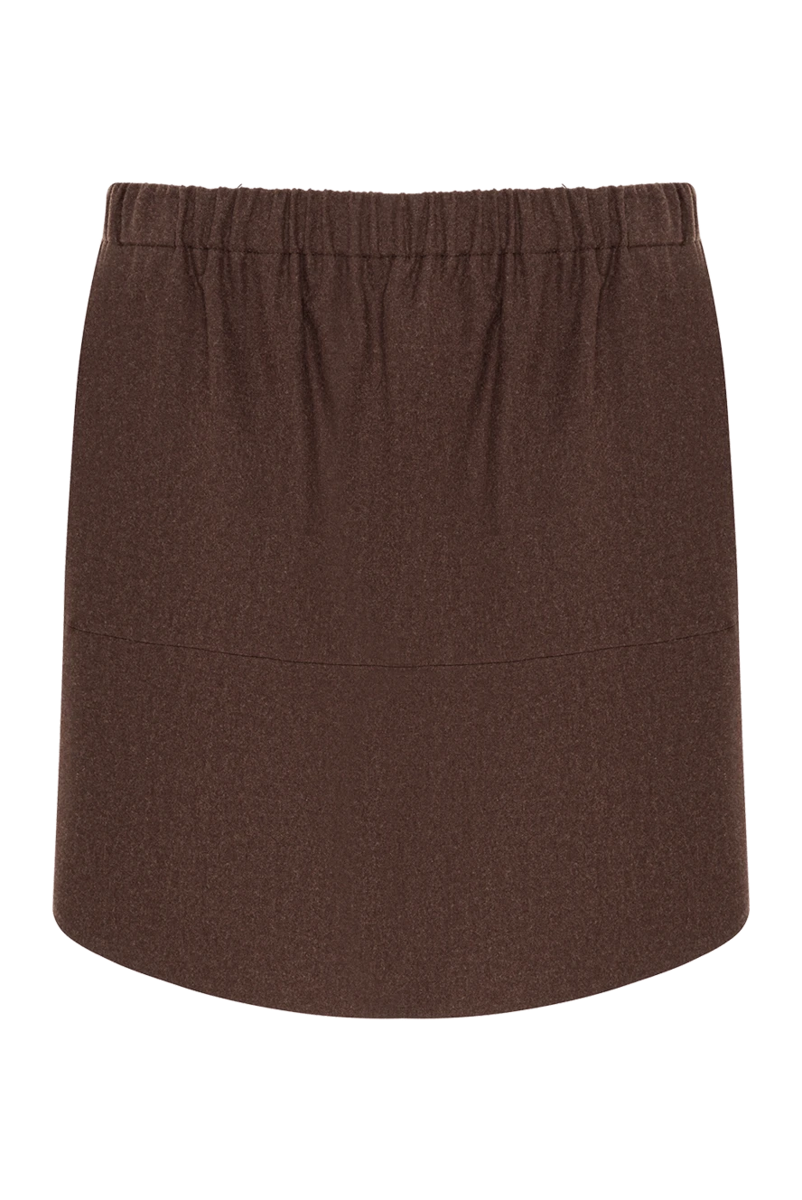Brunello Cucinelli спідниця з вовни коричнева жіноча 134021 - фото 1
