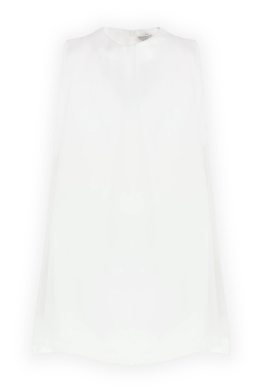 Brunello Cucinelli women's sleeveless top in lightweight silk with a soft drape 134022 - photo 1