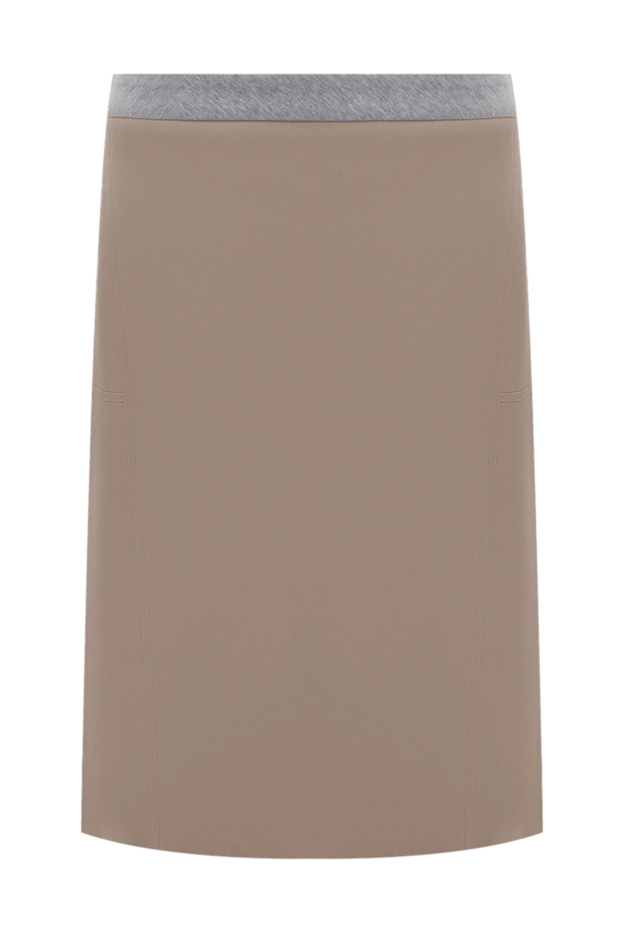 Brunello Cucinelli юбка из хлопка бежевая женская 134116 - фото 1