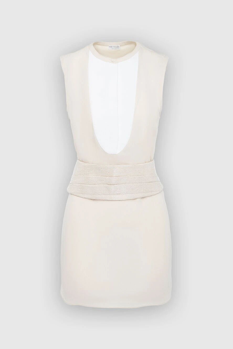 Brunello Cucinelli топ без рукавов с овальной вставкой и гладкой поверхностью ткани 134154 - фото 1