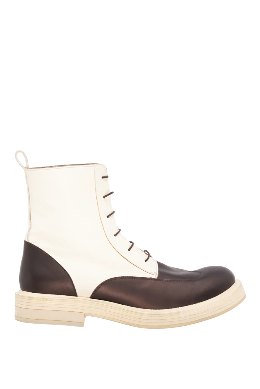 Brunello Cucinelli черевики жіночі коричневі шкіряні з контрастними вставками 134295 - фото 1