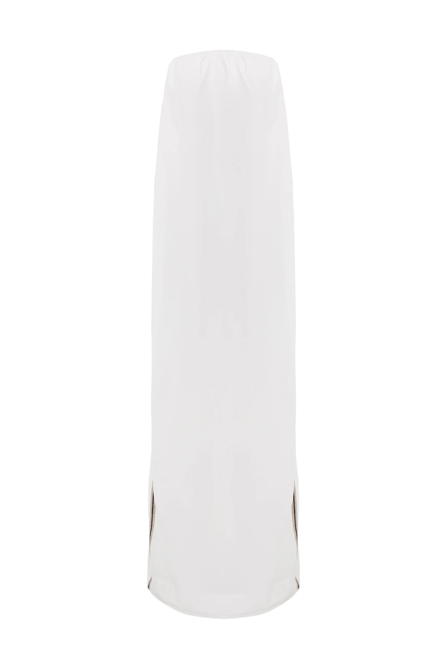 Brunello Cucinelli white strapless maxi dress with a straight silhouette 134307 - photo 1
