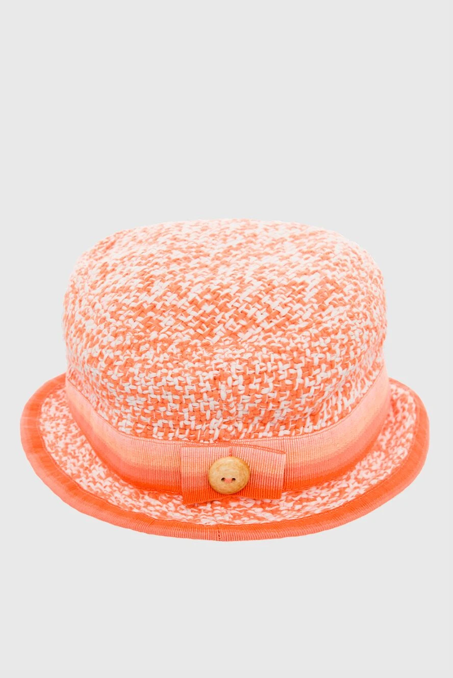 Brunello Cucinelli women's cashmere orange hat with ombre ribbon 134356 - photo 1