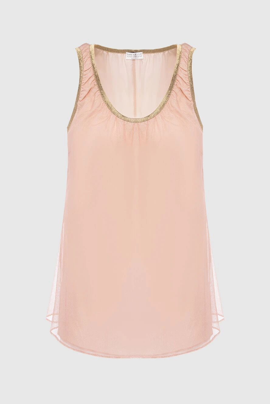 Brunello Cucinelli top made of polyamide and cotton pink for women 134645 - photo 1