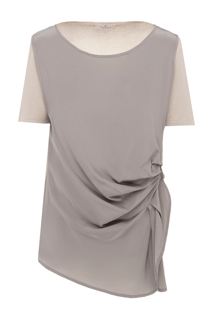 Panicale женские блуза из хлопка и шелка серая женская купить с ценами и фото 134999 - фото 1