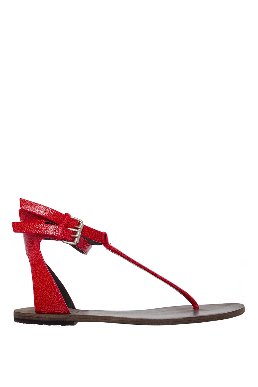 Brunello Cucinelli сандалі жіночі шкіряні з тонкими ремінцями червоні 135600 - фото 1