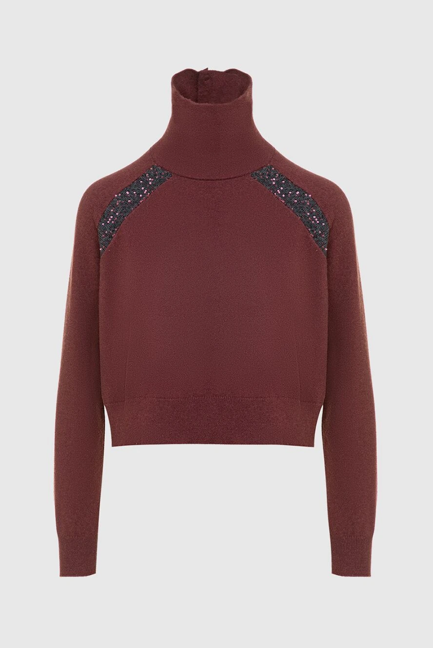 Brunello Cucinelli джемпер из кашемира бордовый женский 136165 - фото 1