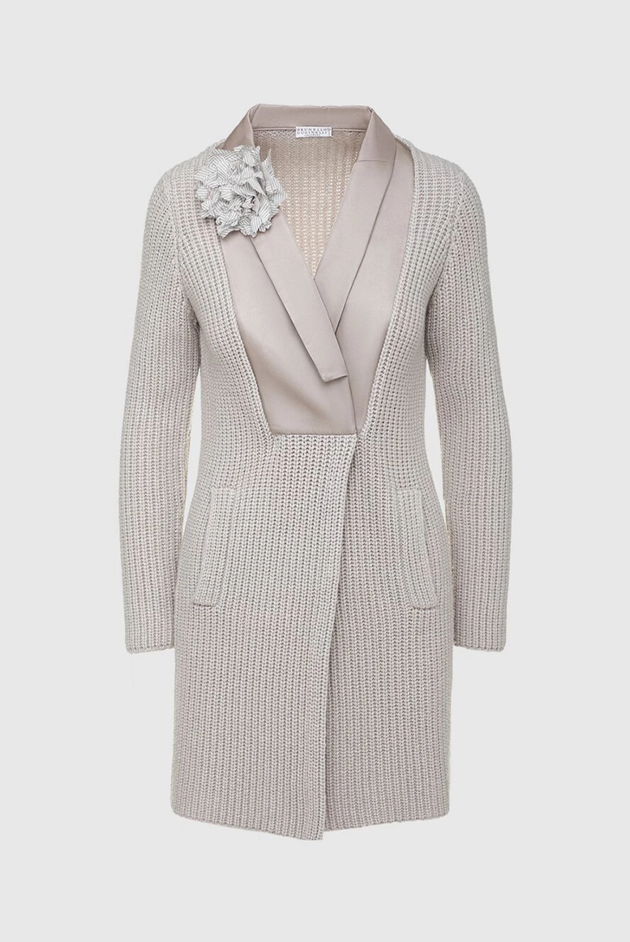 Brunello Cucinelli кардиган из кашемира серый женский 136180 - фото 1