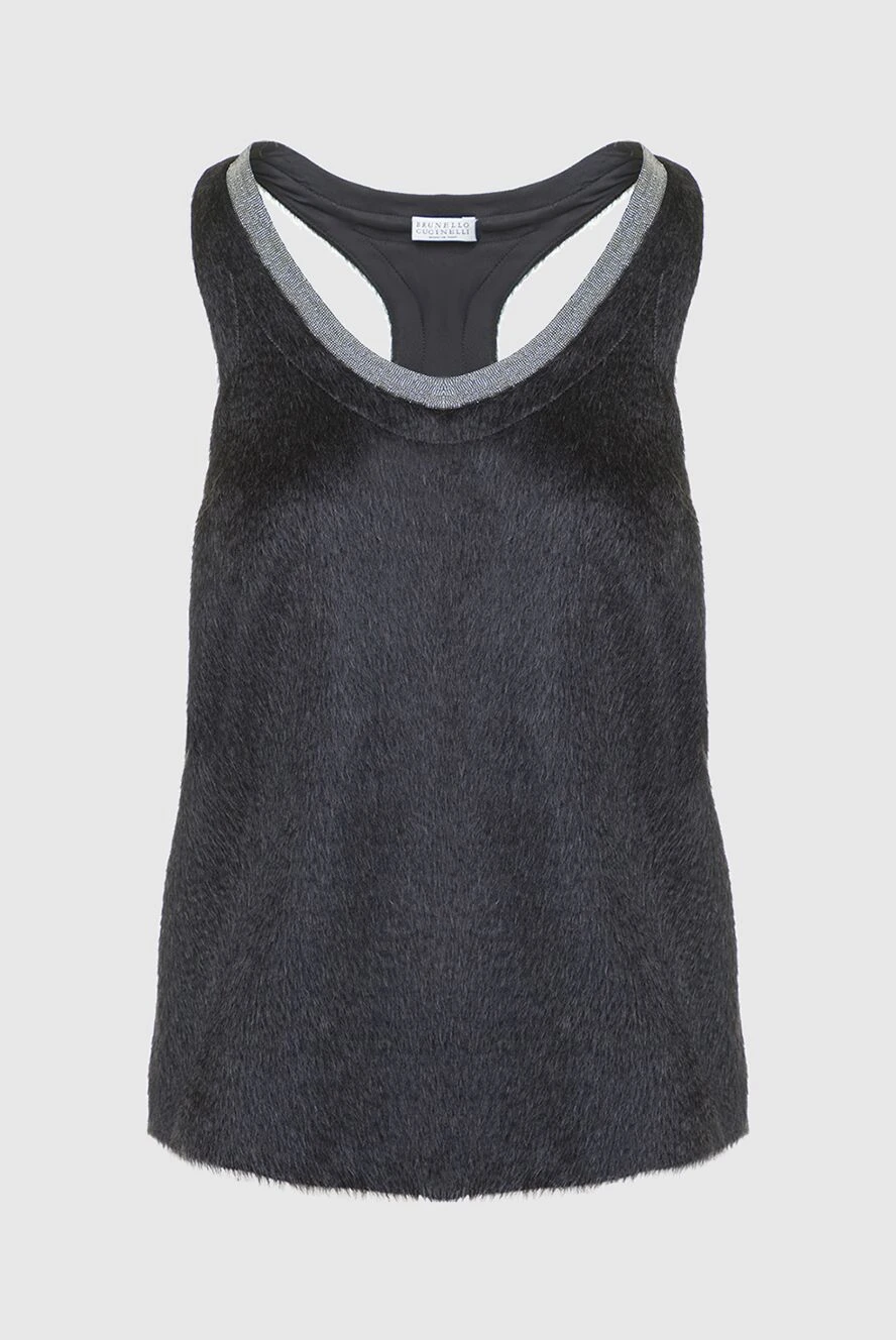 Brunello Cucinelli топ з альпаки та вовни сірий жіночий 136193 - фото 1