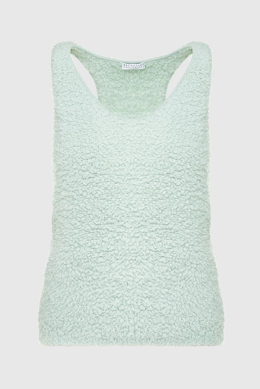 Brunello Cucinelli топ з кашеміру та поліаміду блакитний жіночий 136225 - фото 1