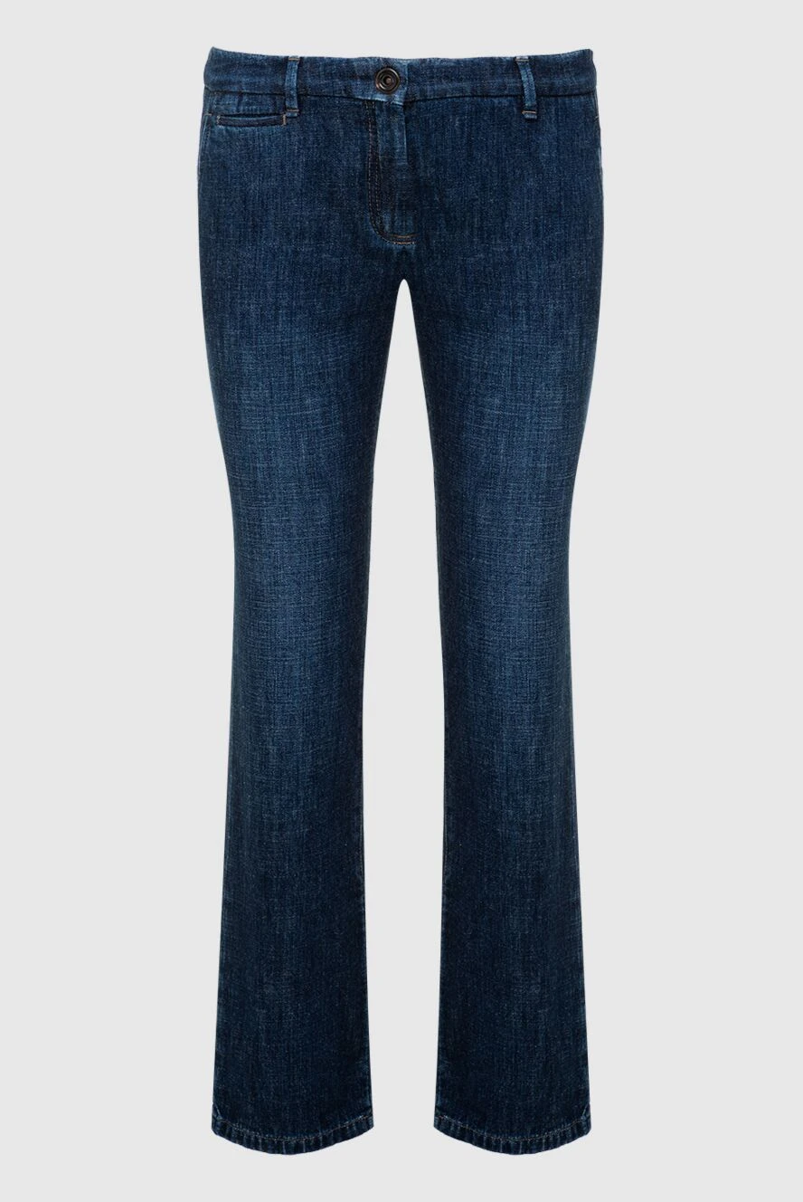 Brunello Cucinelli джинсы прямого кроя из тёмно-синего денима женские 136507 - фото 1