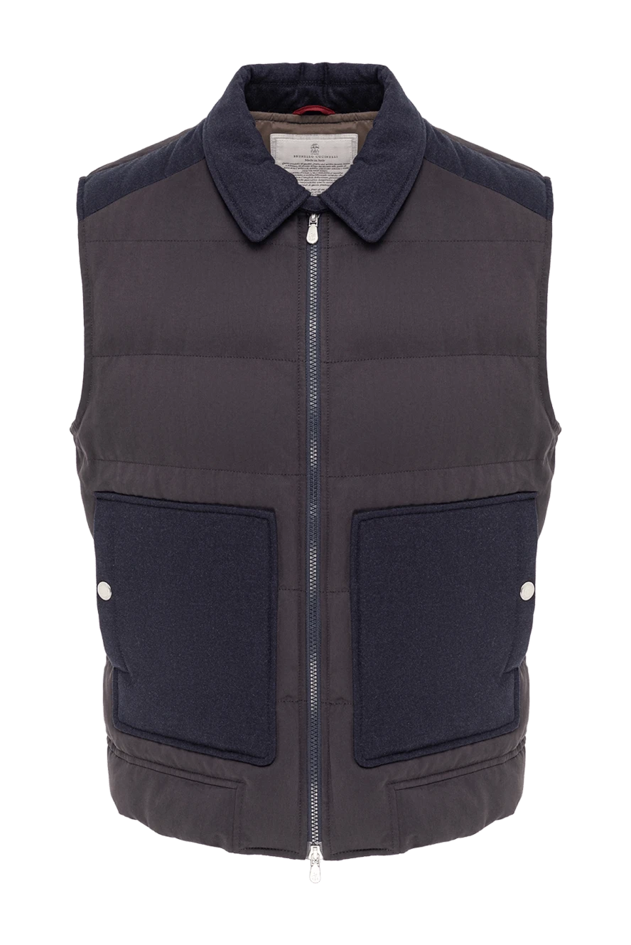 Brunello Cucinelli жилетка из полиамида и нейлона синяя мужская 136529 - фото 1