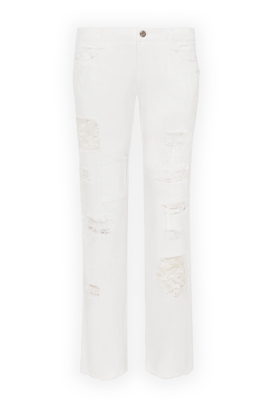 Ermanno Scervino woman women's white jeans with slits and embroidery 136932 - photo 1