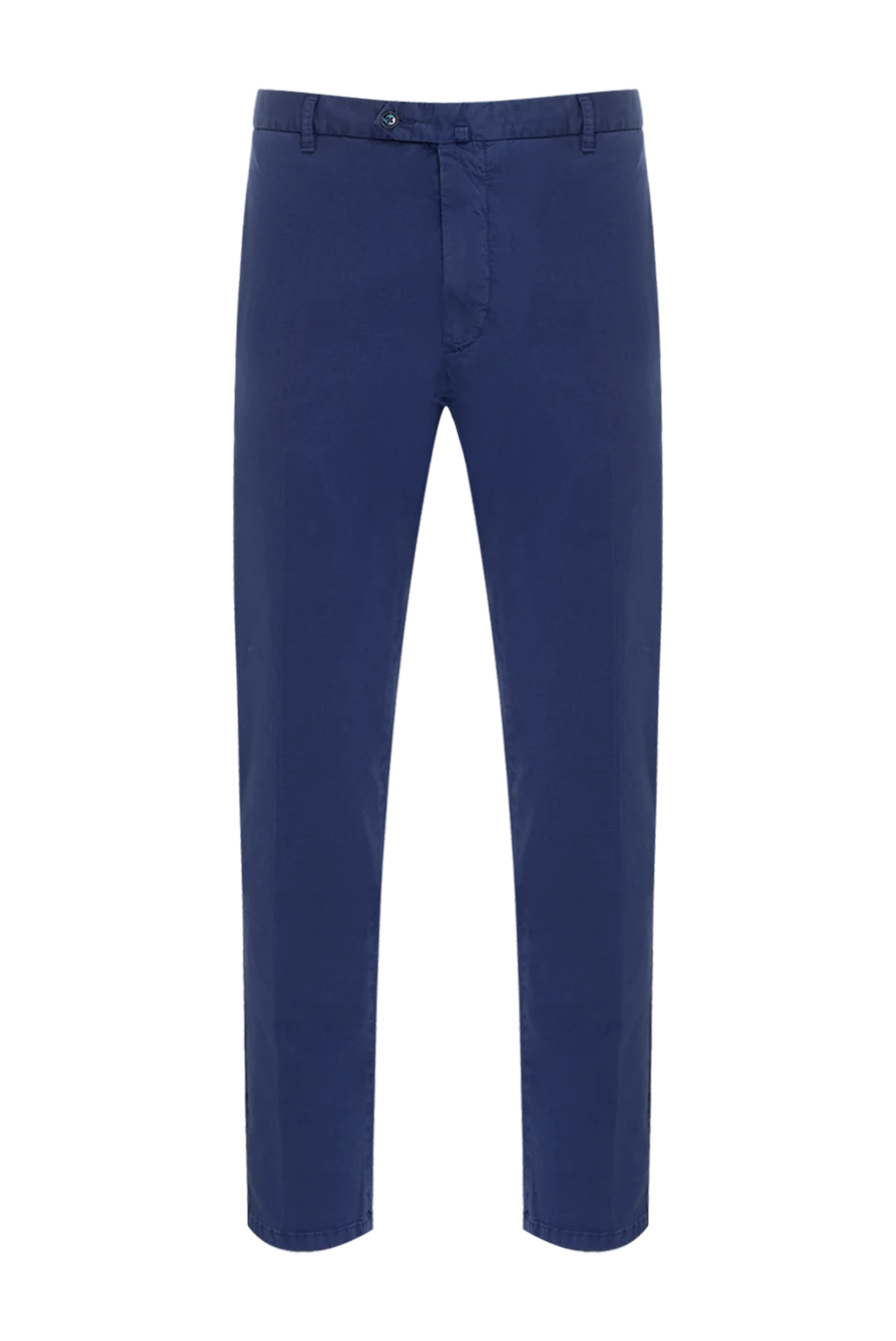 Lubiam брюки мужские синие хлопковые с классической посадкой 136990 - фото 1