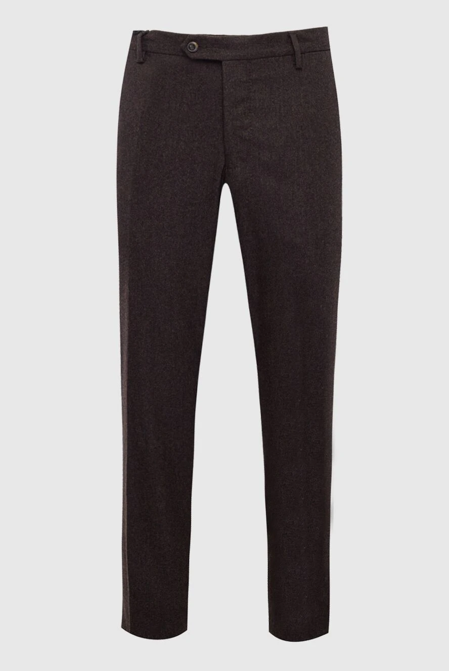 Cesare di Napoli мужские брюки из шерсти и кашемира коричневые мужские купить с ценами и фото 137747 - фото 1