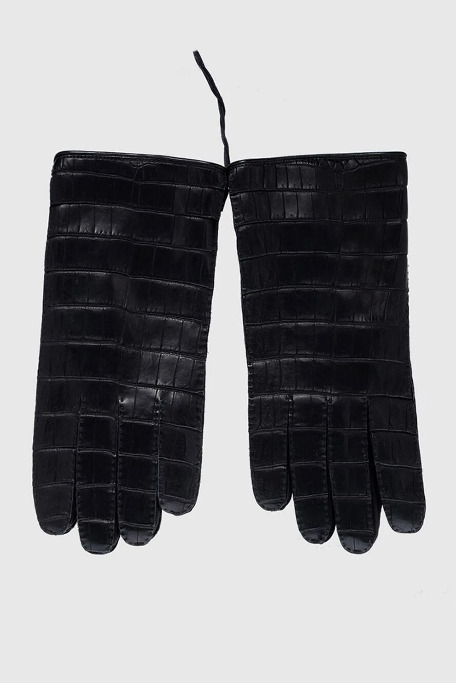 Mazzoleni мужские перчатки из кожи крокодила чёрные мужские купить с ценами и фото 138688 - фото 1