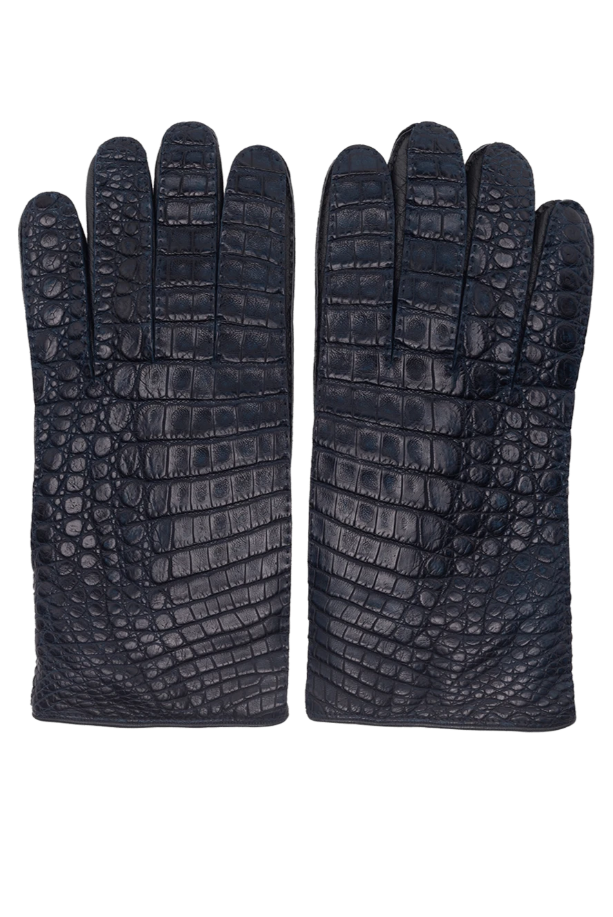 Mazzoleni man blue crocodile leather gloves for men buy with prices and photos 138689