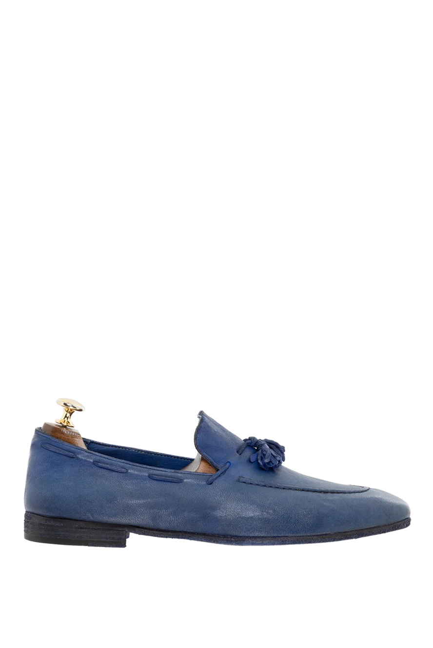 Andrea Ventura man blue leather loafers for men 138836 - photo 1