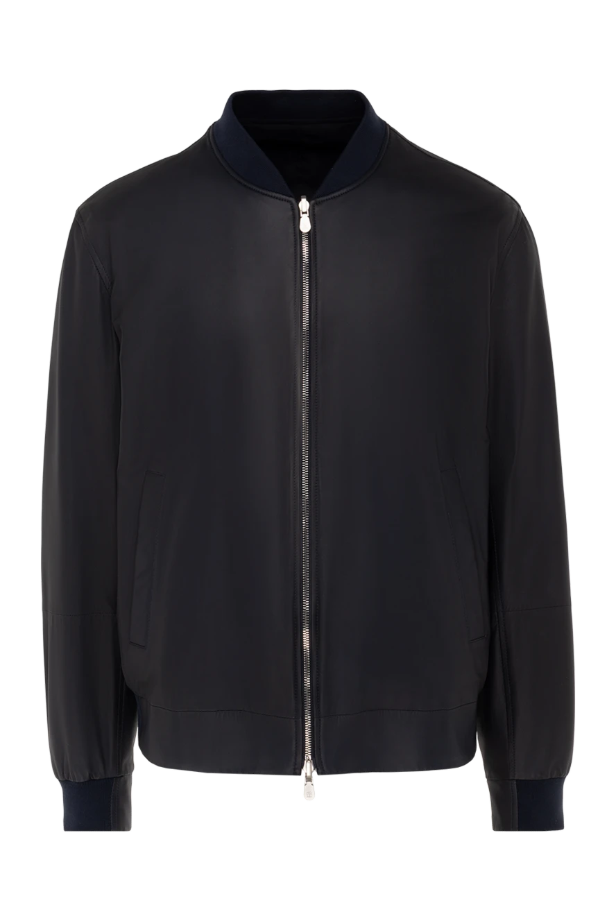 Brunello Cucinelli куртка шкіряна синя чоловіча 138883 - фото 1