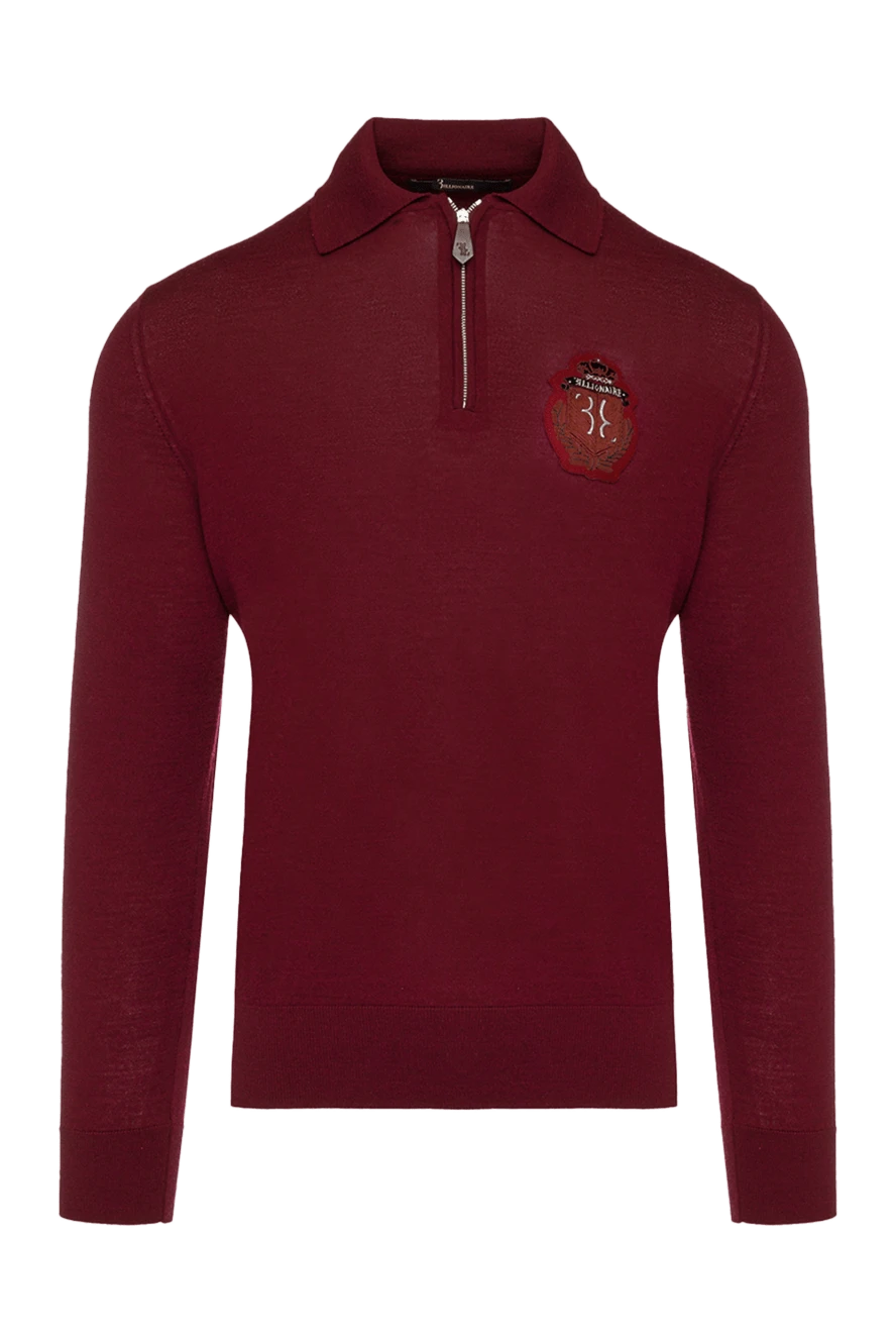 Billionaire man long sleeve polo made of wool, silk and cashmere burgundy for men 139274 - photo 1