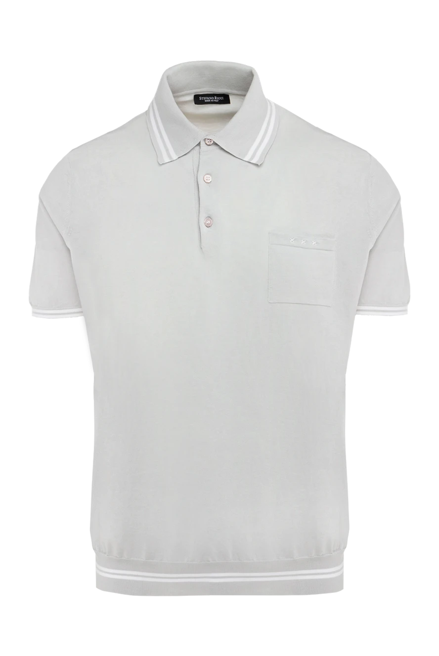 Stefano Ricci поло з бавовни сіре чоловіче 140381 - фото 1