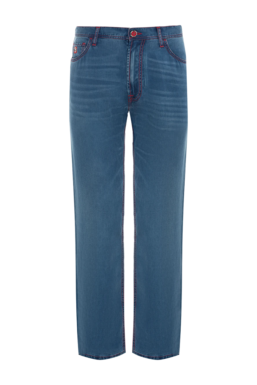 Stefano Ricci blue lyocell jeans with contrast red stitching 140404 - photo 1