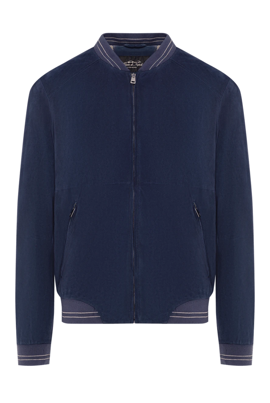 Cesare di Napoli mens blue suede bomber jacket 140646 - photo 1