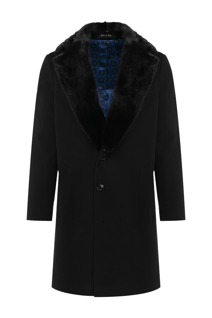 Cesare di Napoli пальто из шерсти черное мужское 140788 - фото 1