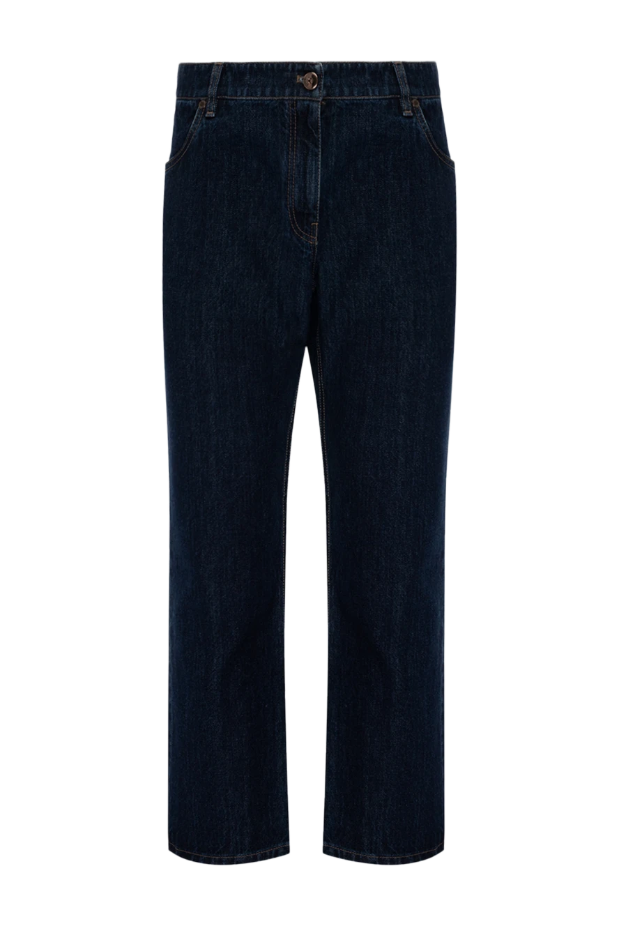 Brunello Cucinelli джинсы из хлопка синие женские 141274 - фото 1
