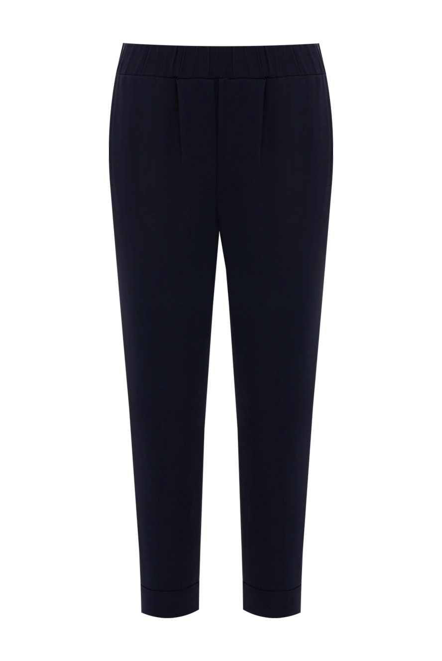 Brunello Cucinelli штани жіночі спортивного крою укорочені сині 141301 - фото 1