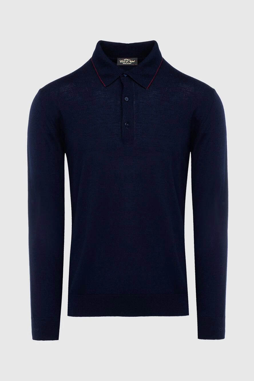 Cesare di Napoli man wool long sleeve polo blue for men buy with prices and photos 141386 - photo 1