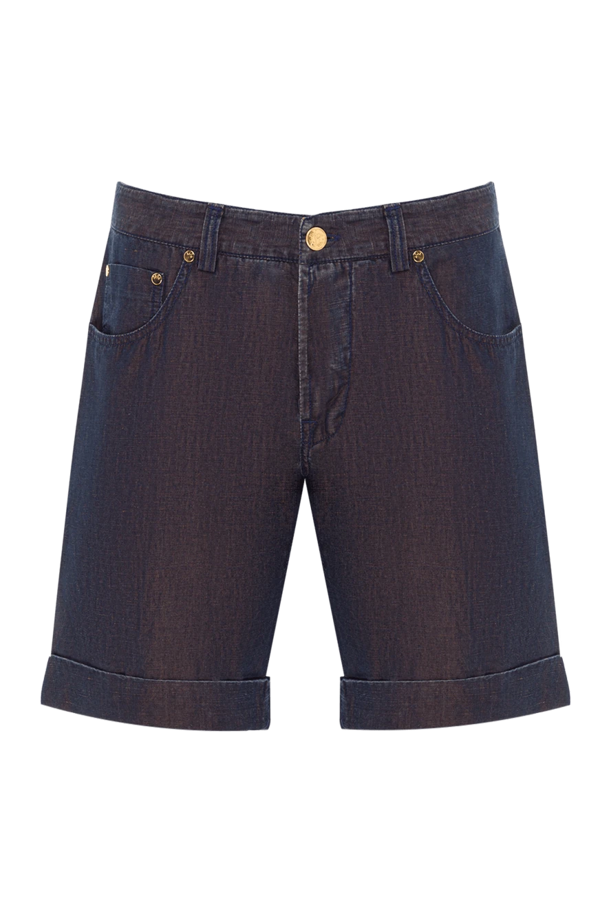 Scissor Scriptor сині чоловічі шорти бавовняні casual з акцентом на золотисті заклепки 141724 - фото 1