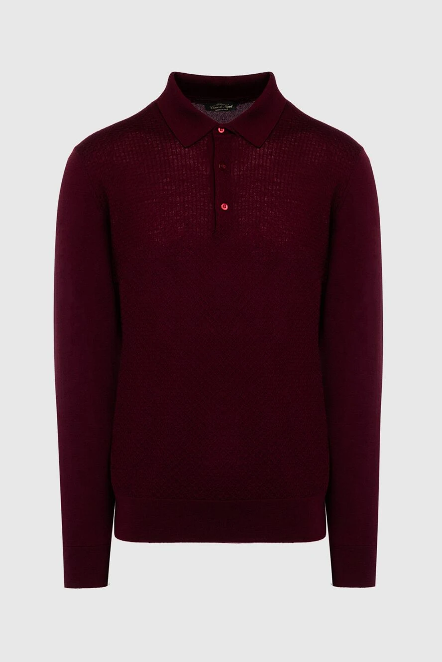 Cesare di Napoli man wool long sleeve polo burgundy for men buy with prices and photos 142507 - photo 1