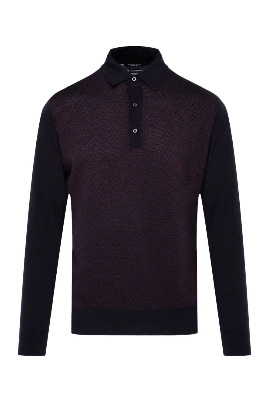 Stefano Ricci поло с длинным рукавом из шелка и кашемира бордовое мужское с длинным рукавом 142741 - фото 1