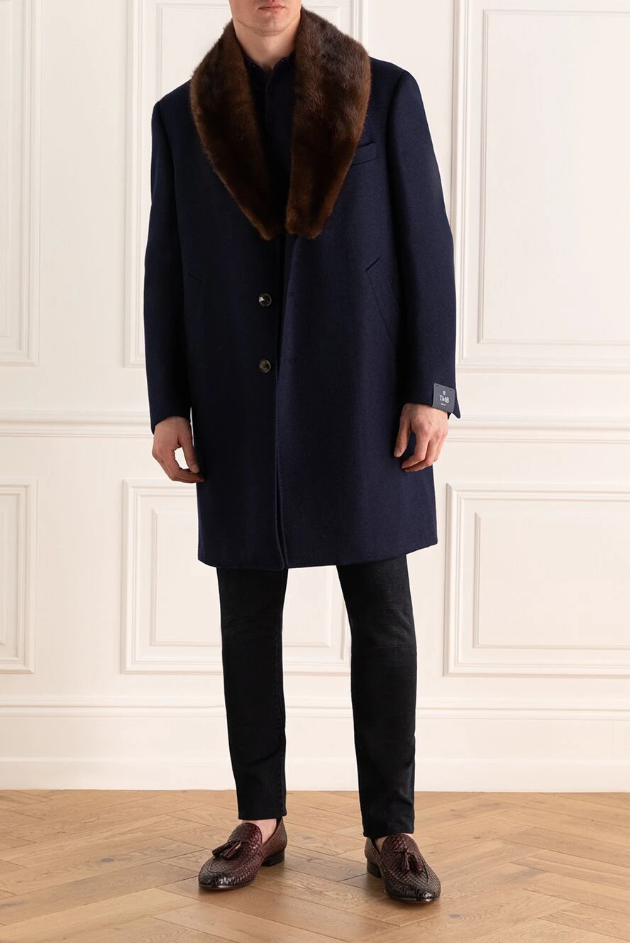 Tombolini мужские пальто из шерсти синее мужское купить с ценами и фото 142776 - фото 2