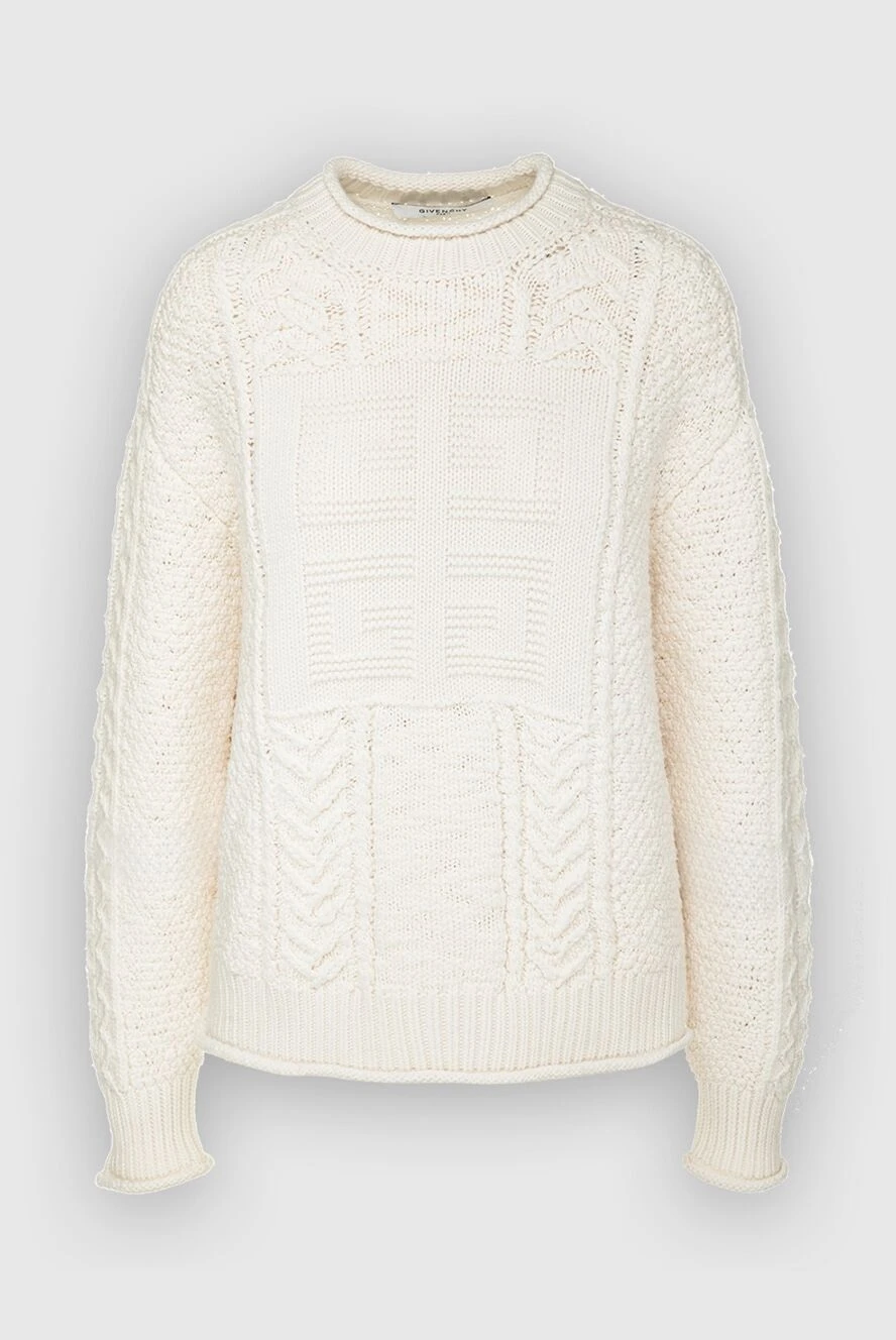 White wool jumper for women