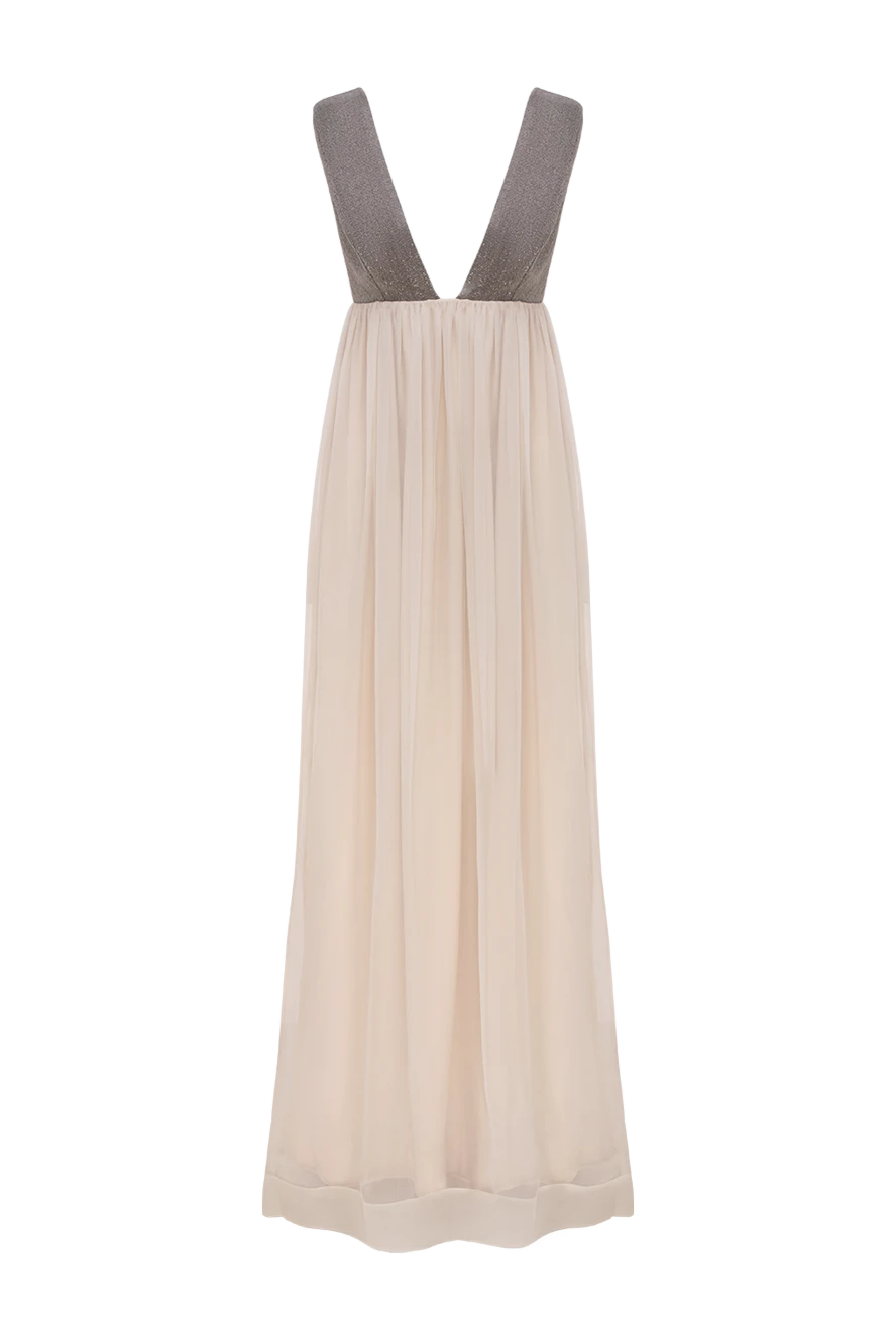Brunello Cucinelli silk evening dress with a gray bodice and a cream-colored flowing skirt 143425 - photo 1