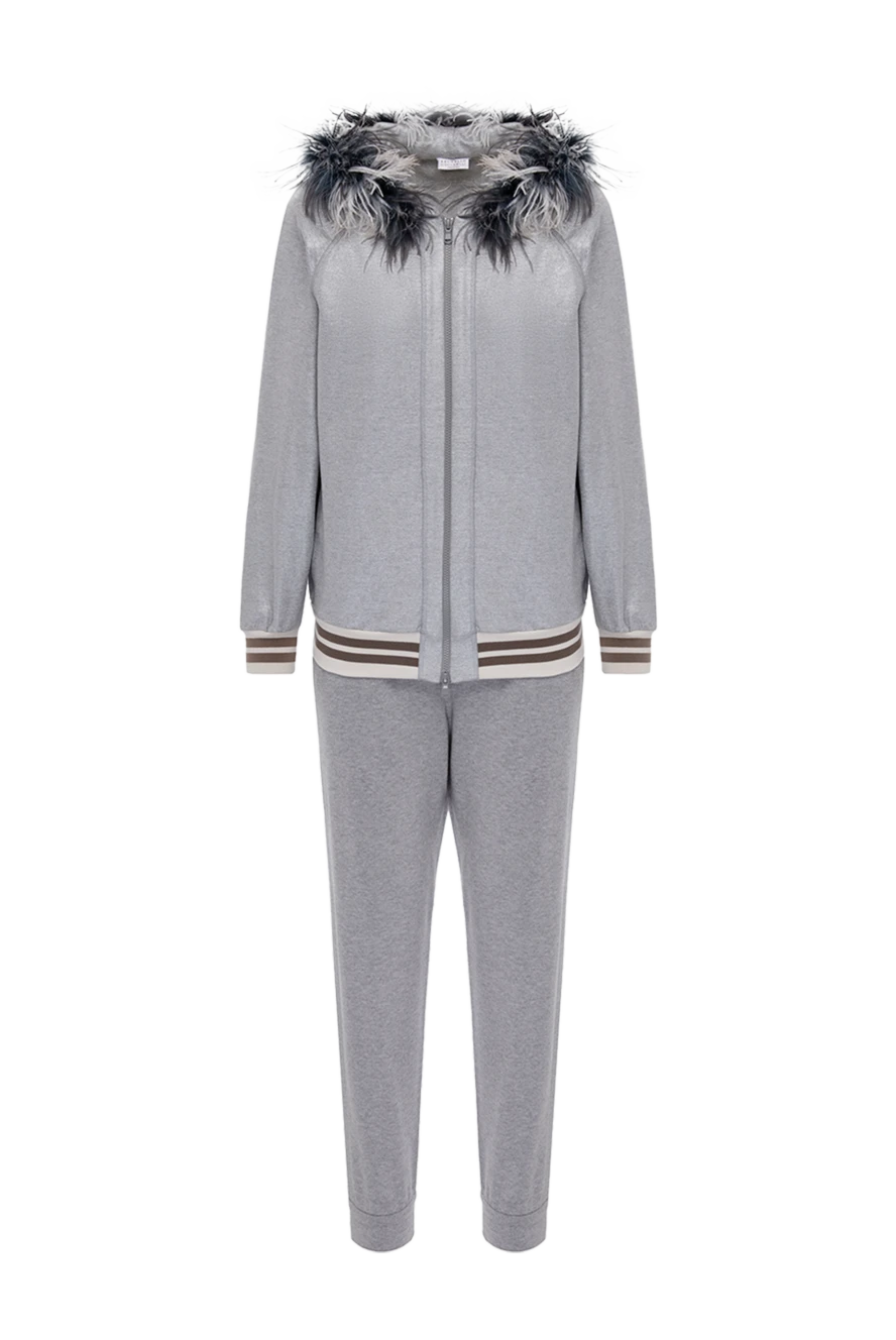 Brunello Cucinelli cotton walking suit gray for women 143439 - photo 1