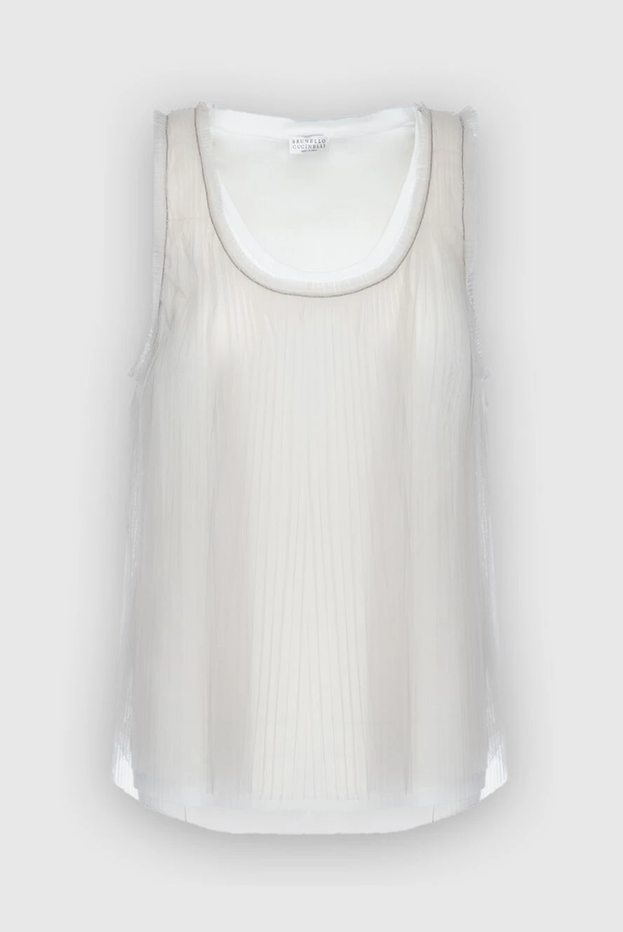 Brunello Cucinelli топ из полиамида белый женский 143442 - фото 1
