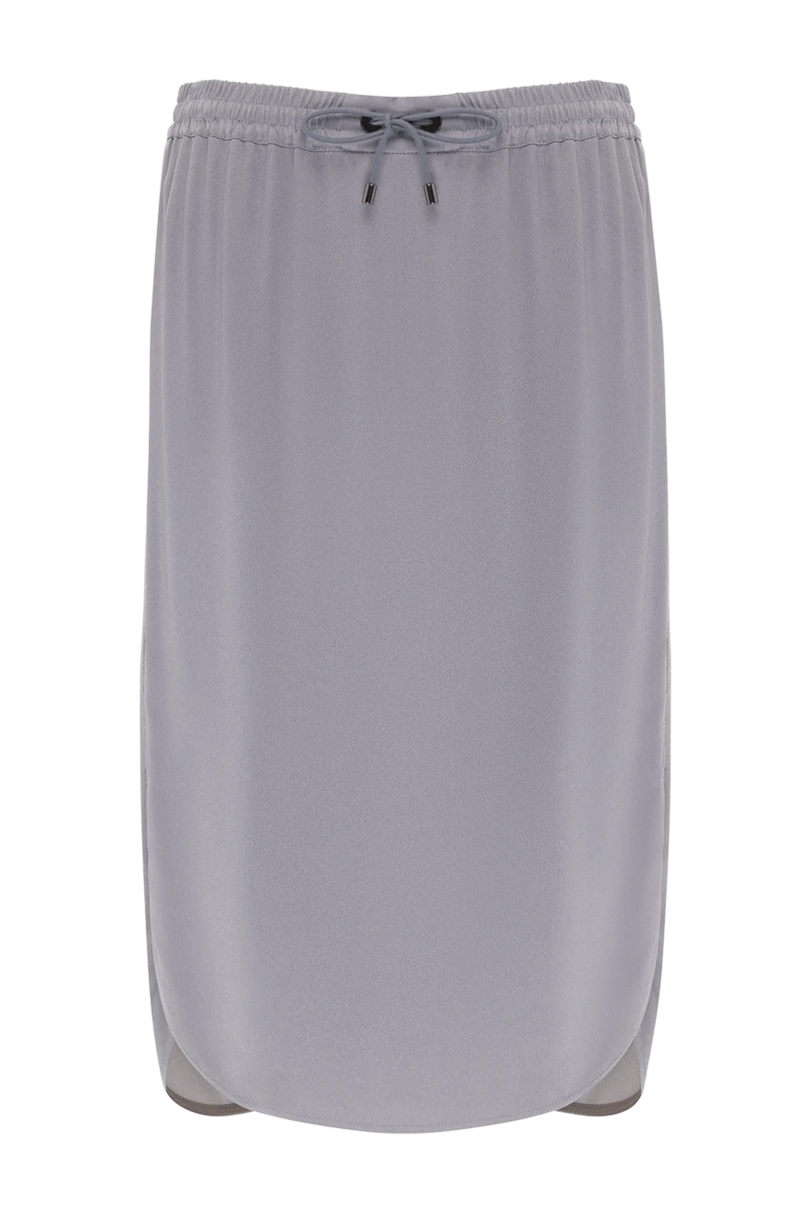 Brunello Cucinelli юбка из вискозы и ацетата серая женская 143461 - фото 1