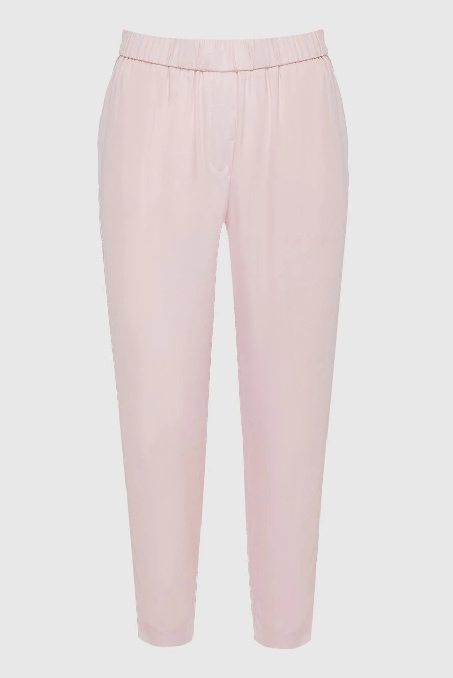 Peserico женские брюки из вискозы розовые женские купить с ценами и фото 143889