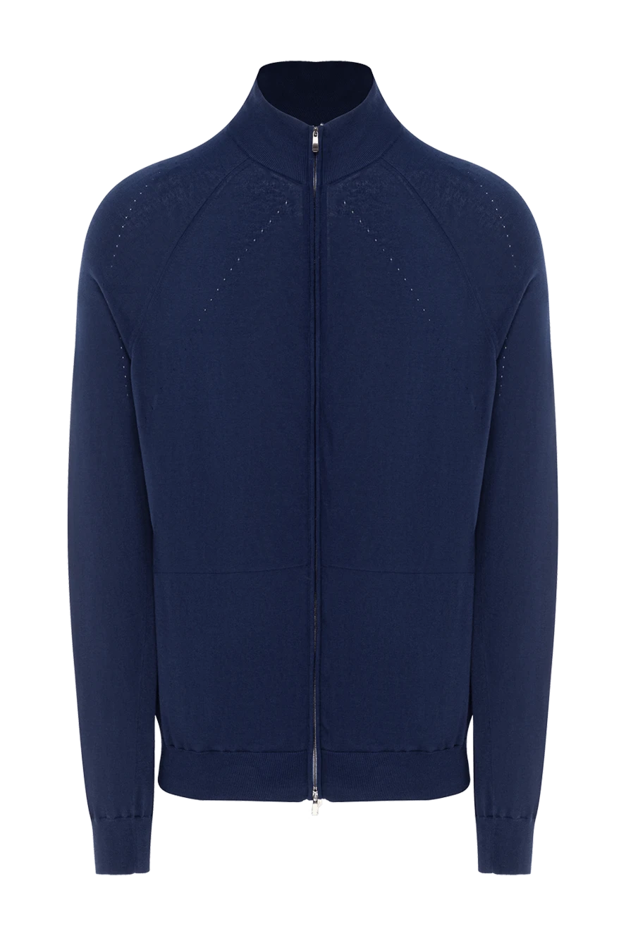 Malo mens dark blue cotton cardigan with raglan sleeves 144191 - photo 1