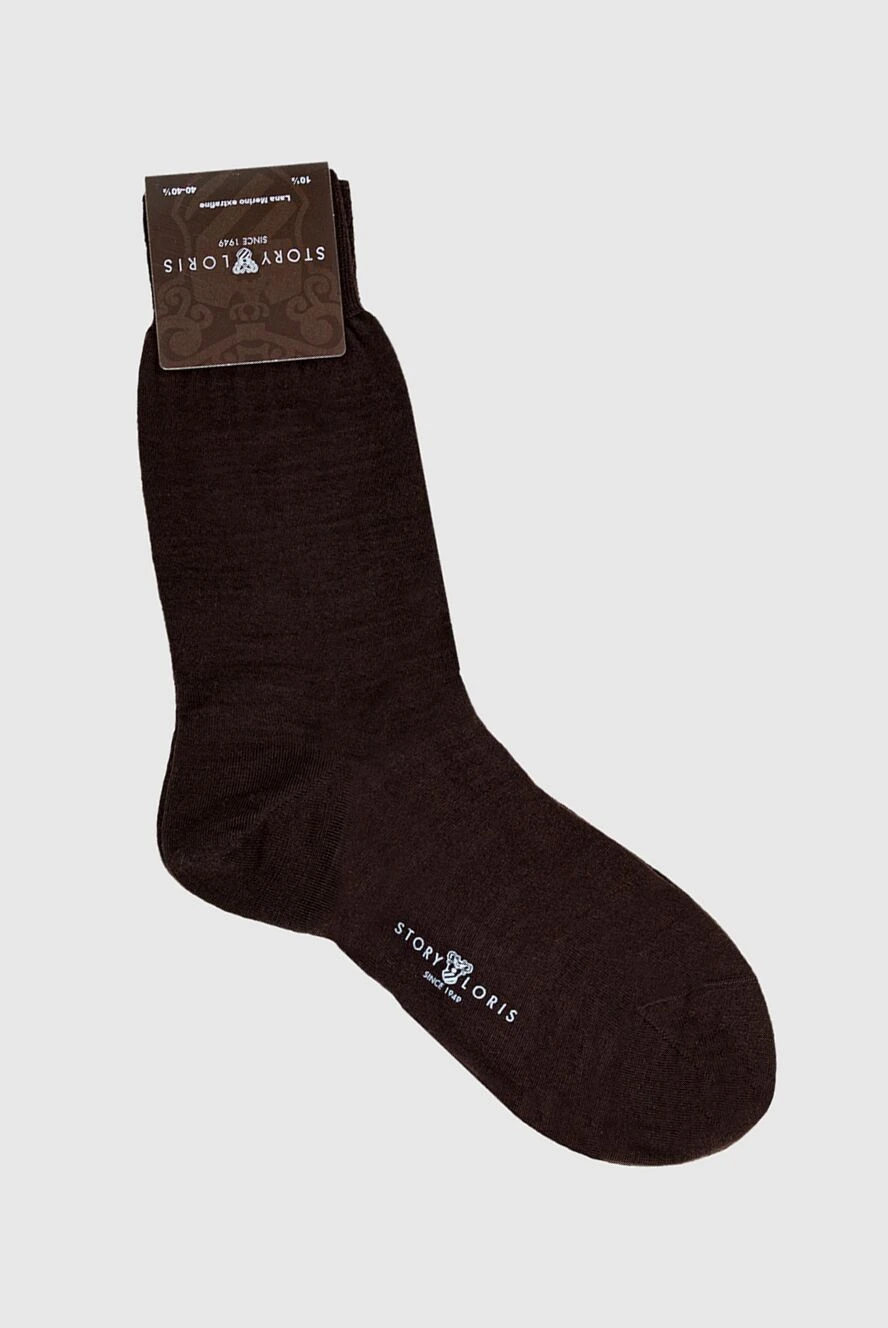 Story Loris чоловічі шкарпетки з вовни та поліаміду коричневі чоловічі купити фото з цінами 144261 - фото 1