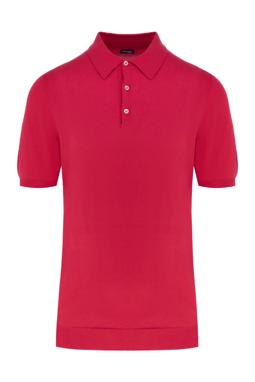 Kiton чоловіче однотонне бавовняне поло на гудзиках для літа 195480 - фото 1